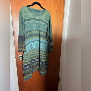 Gudrun Sjoden Thick Knit Tunic Sage Aqua sz Large